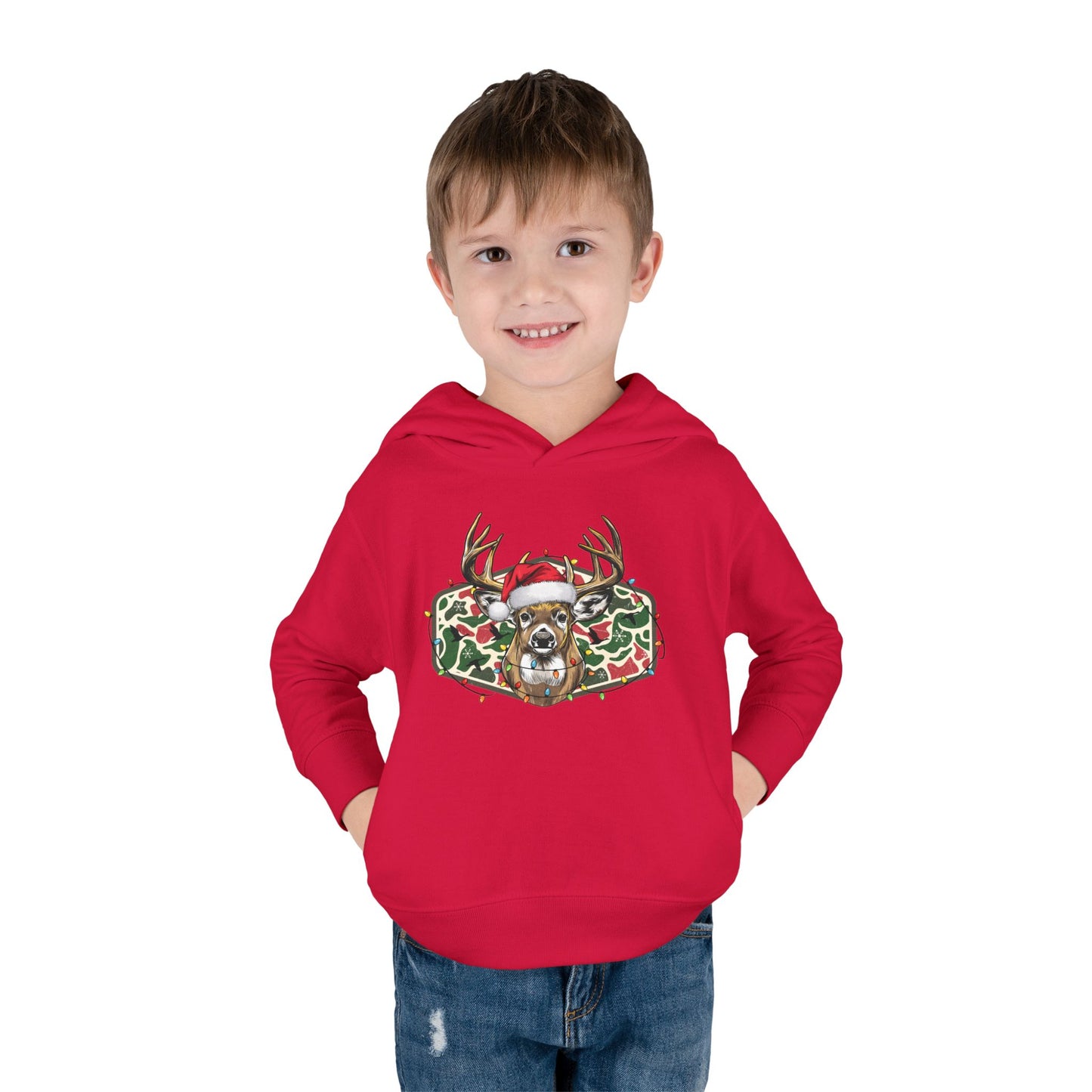 Toddler Christmas Camo Reindeer Pullover Hoodie