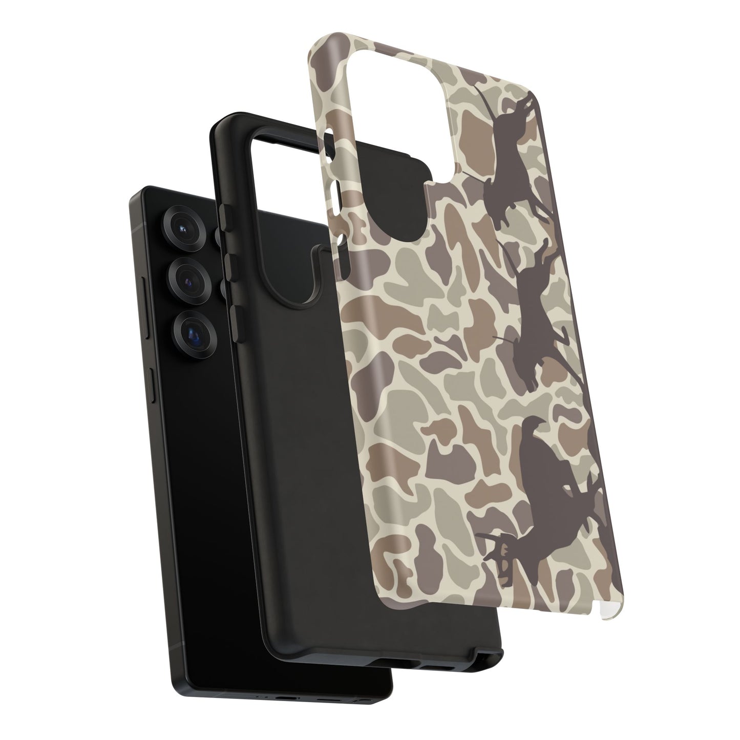 Hounds Chasing Deer Camo Tough Phone Case for Samsung Galaxy S25, Plus and Ultra - coonhoundin