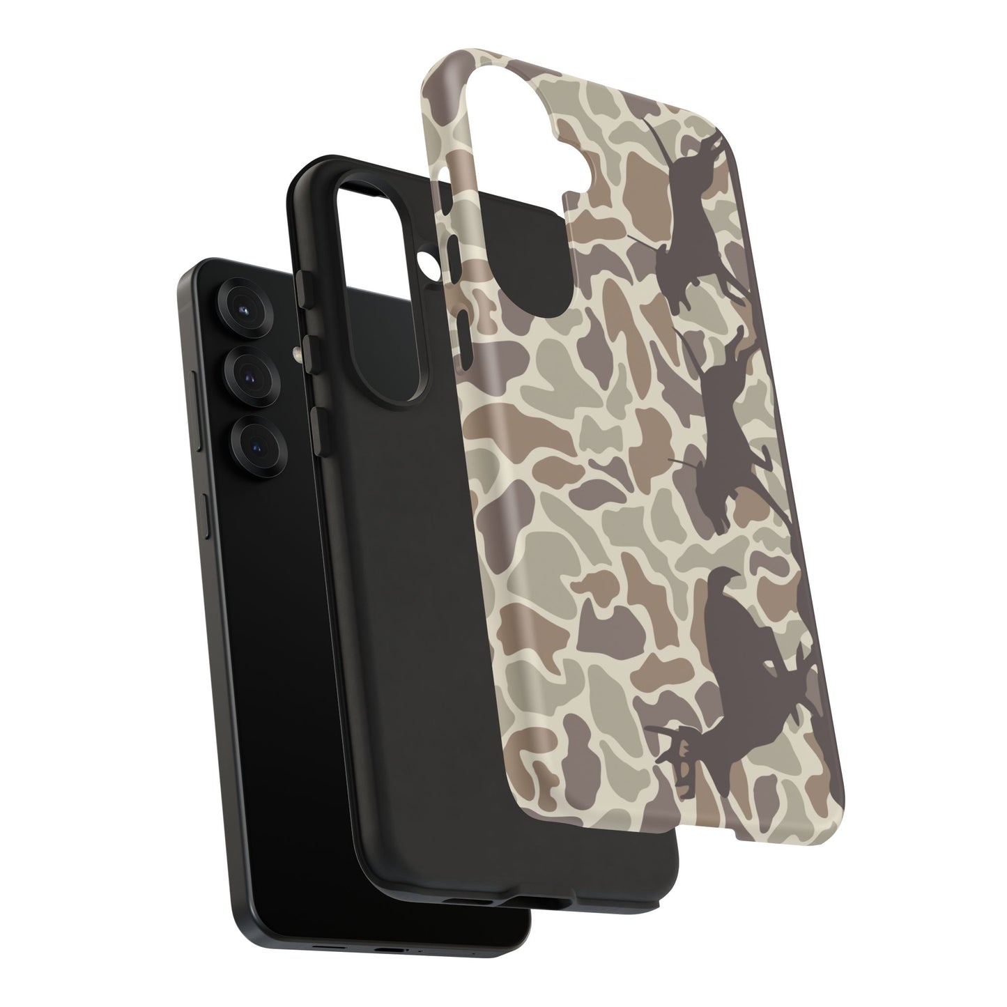 Hounds Chasing Deer Camo Tough Phone Case for Samsung Galaxy S25, Plus and Ultra - coonhoundin