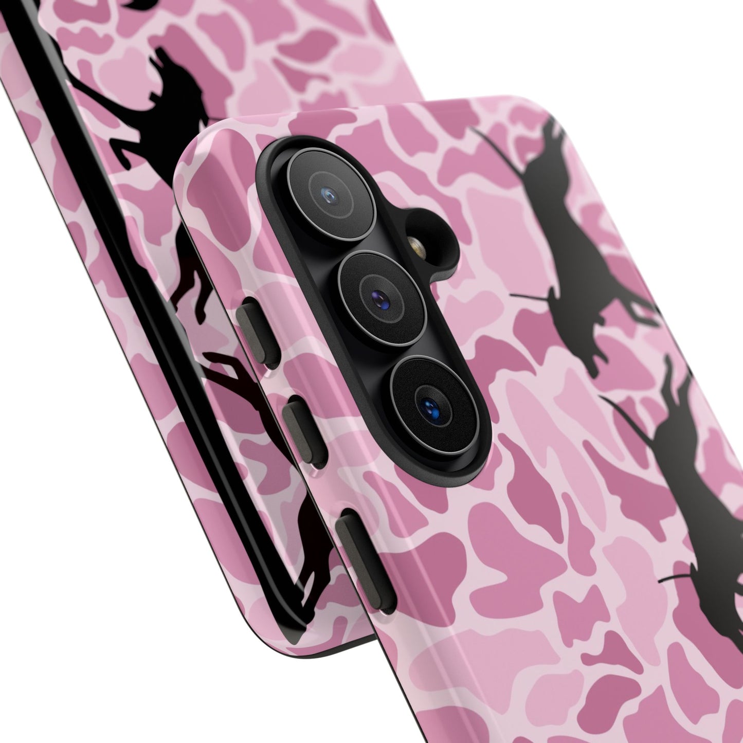 Pink Camo Hounds Chasing Deer Hunt Tough Phone Case - coonhoundin