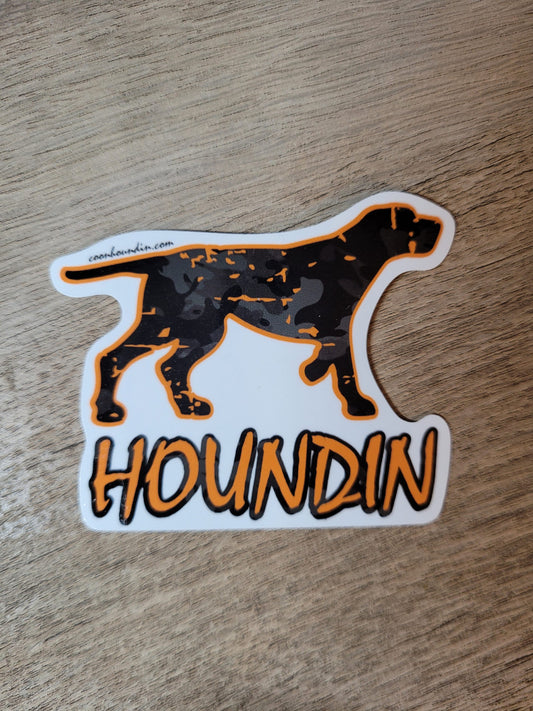 Hound Black Camo Waterproof Sticker