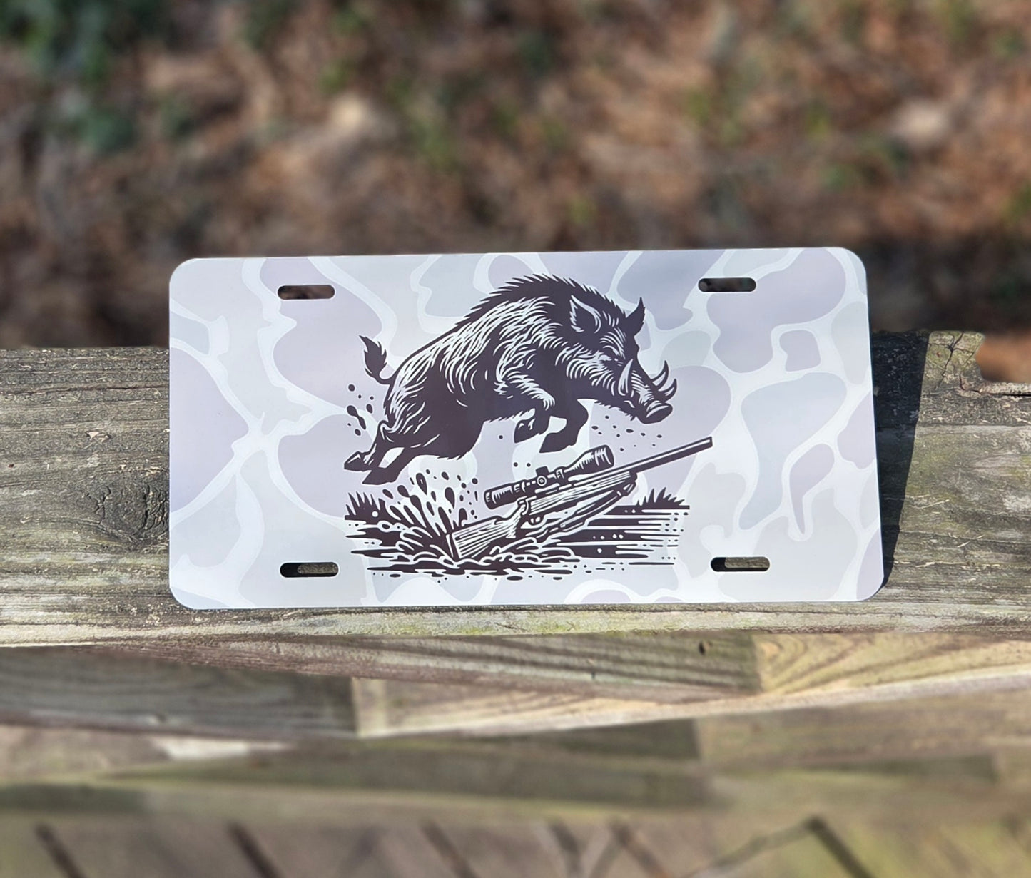 Camouflage Hog Hunting Vanity Plate - coonhoundin
