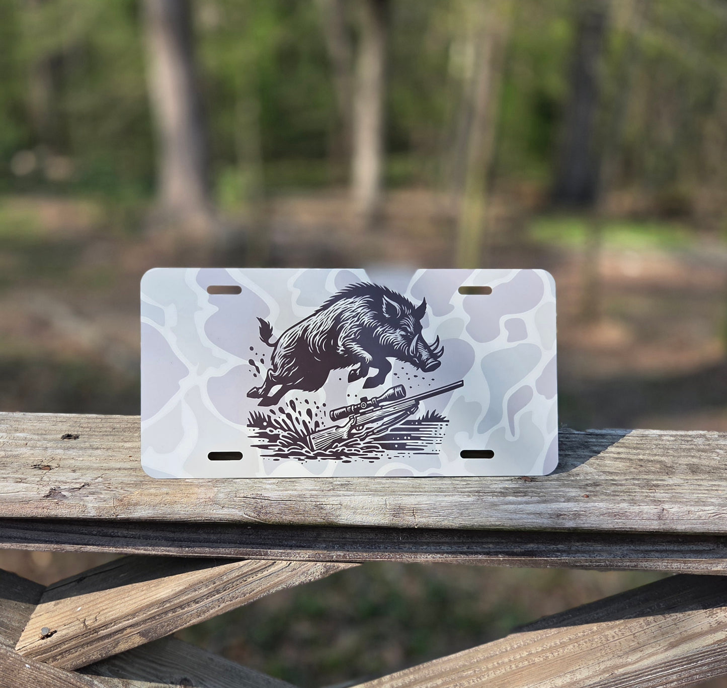 Camouflage Hog Hunting Vanity Plate - coonhoundin