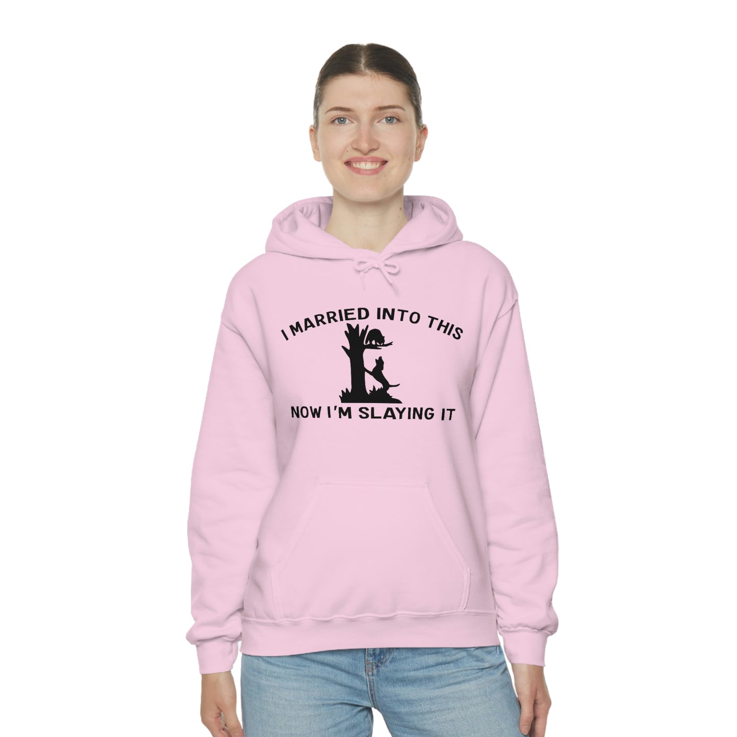 Coon Hunting Married into It Unisex Hooded Sweatshirt - coonhoundin