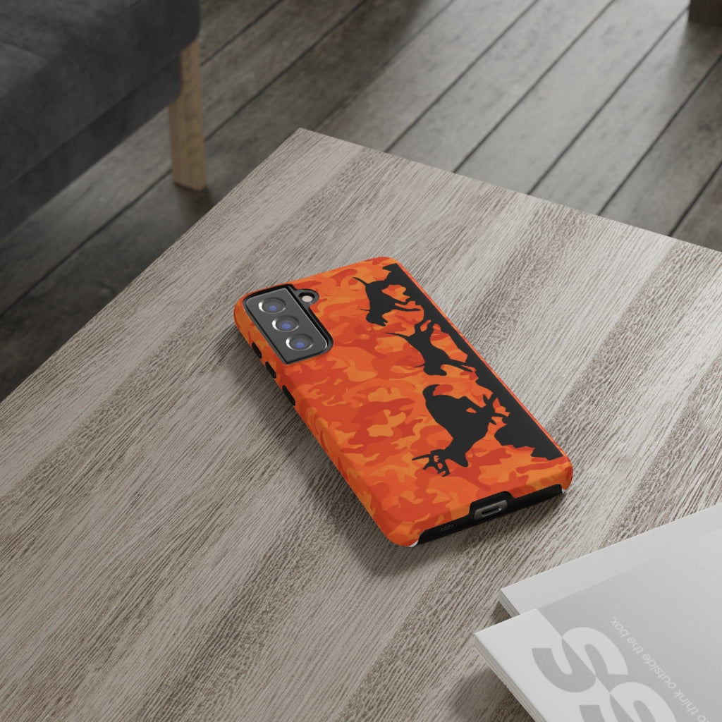 Orange Camo Hounds Chasing Deer Samsung Phone Tough Cases - coonhoundin