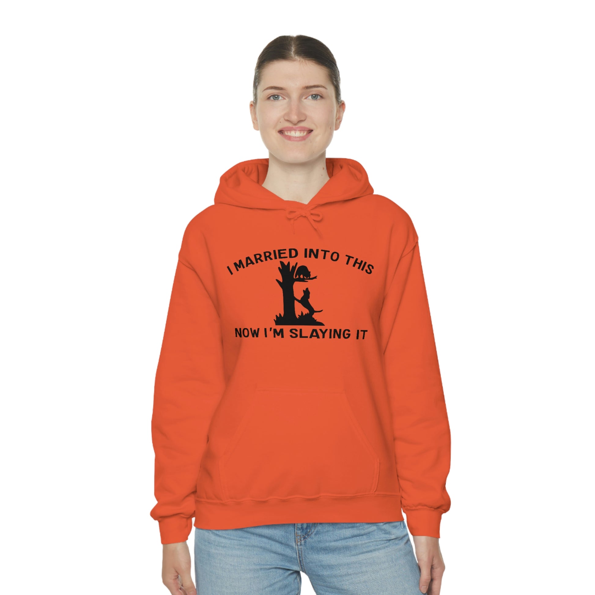 Coon Hunting Married into It Unisex Hooded Sweatshirt - coonhoundin