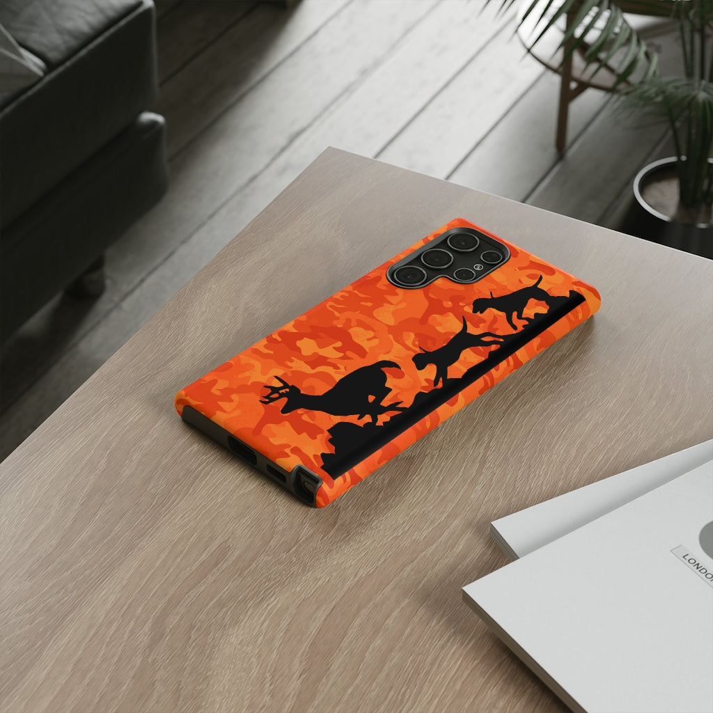 Orange Camo Hounds Chasing Deer Samsung Phone Tough Cases - coonhoundin