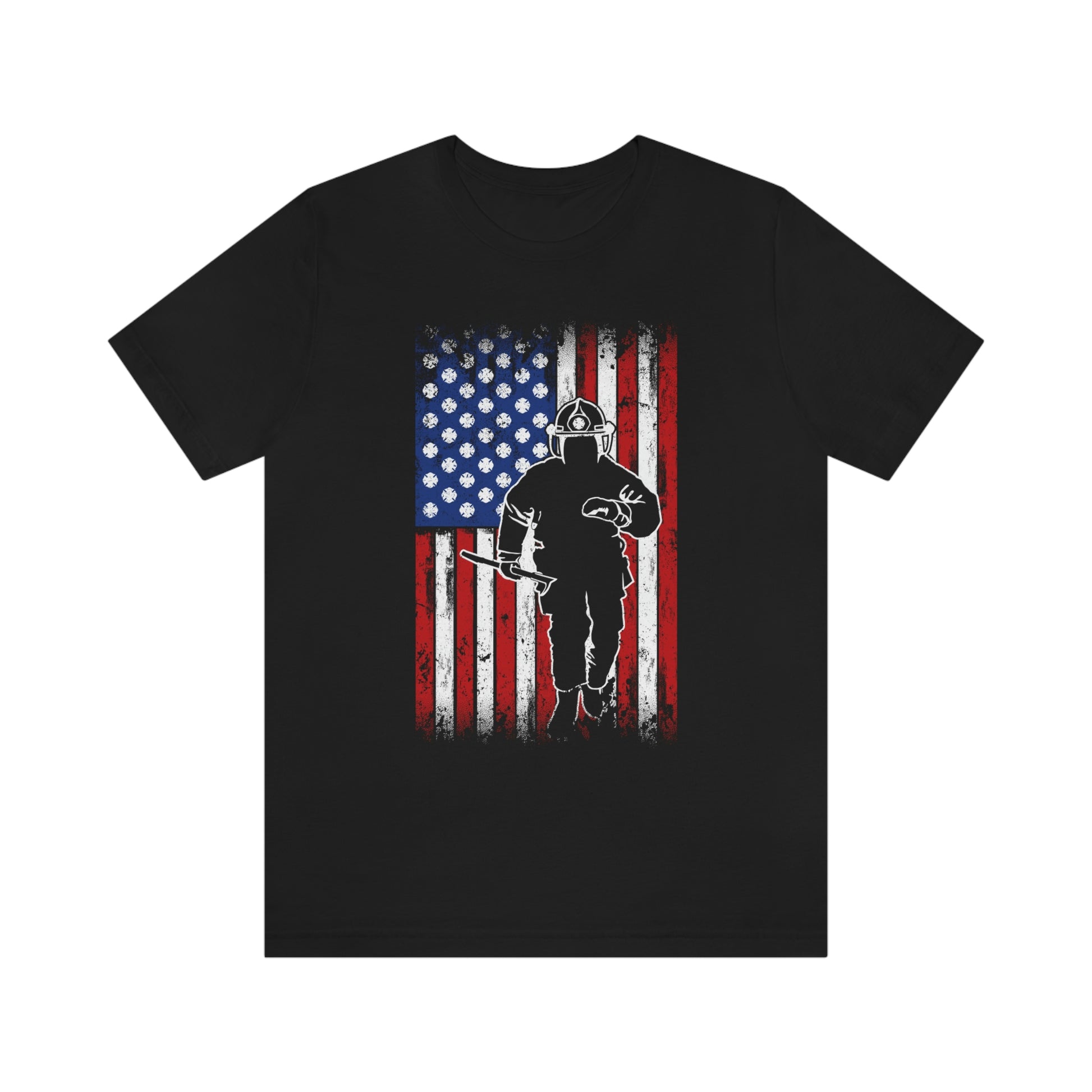 Firefighter Flag Unisex Jersey Short Sleeve Tee - coonhoundin