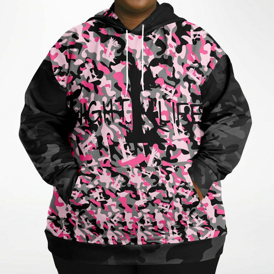 Women's Pink Camo Night Life Hoodie in Extended Sizes