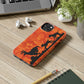 iPhone 14 Tough Phone Case Orange Camo Hounds Chasing Deer