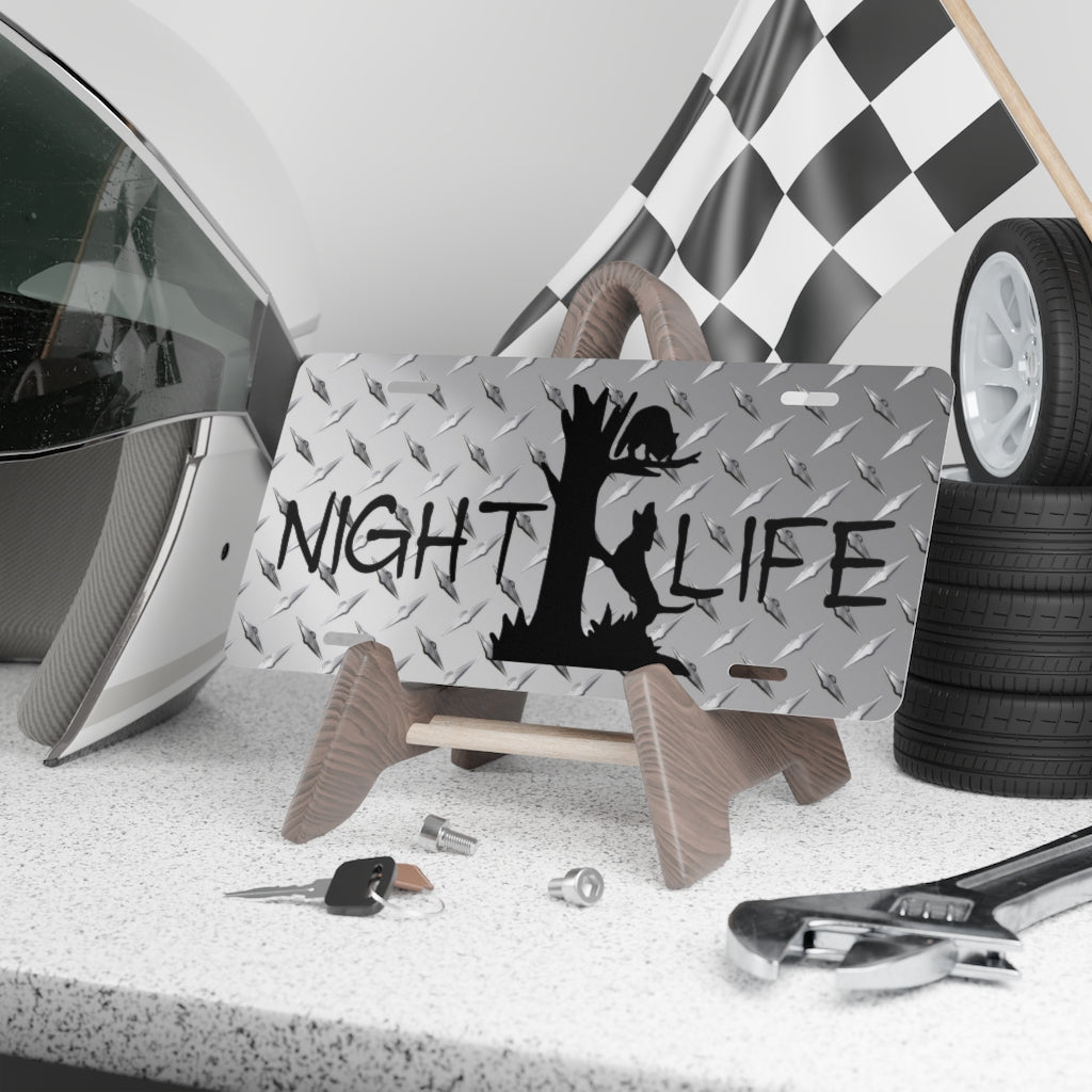 Night Life Coon Hunting Diamond License Plate