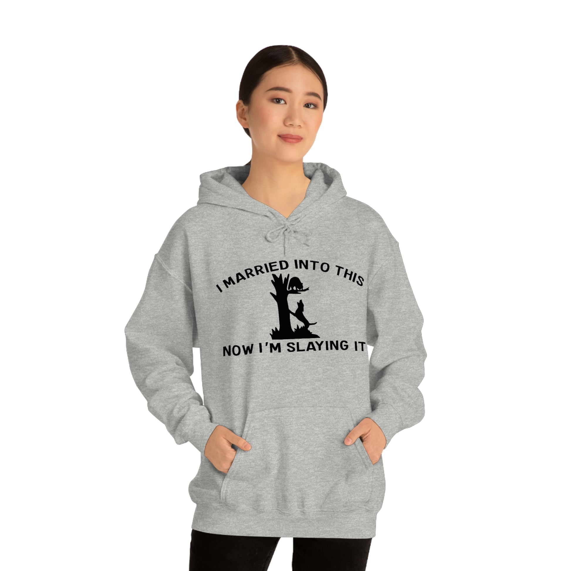 Coon Hunting Married into It Unisex Hooded Sweatshirt - coonhoundin