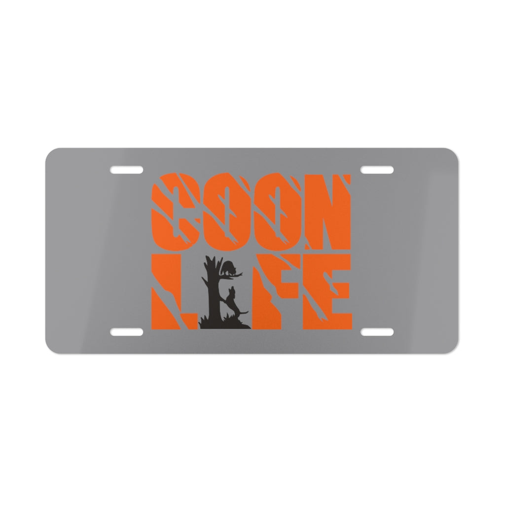 Coon Life Grey License Plate