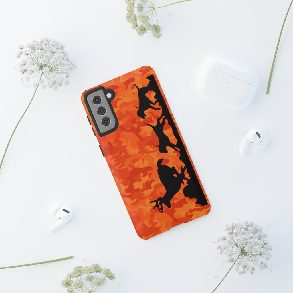 Orange Camo Hounds Chasing Deer Samsung Phone Tough Cases