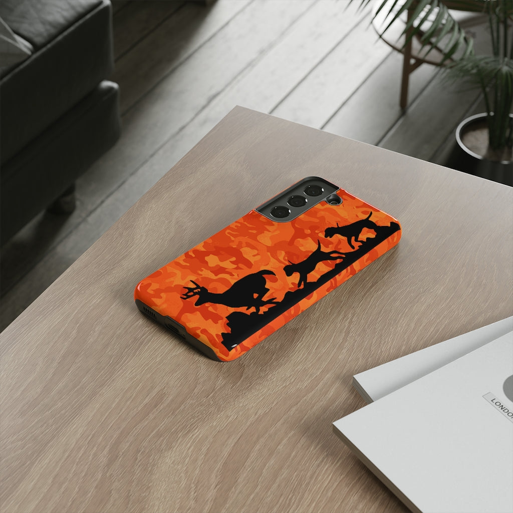 Orange Camo Hounds Chasing Deer Samsung Phone Tough Cases - coonhoundin