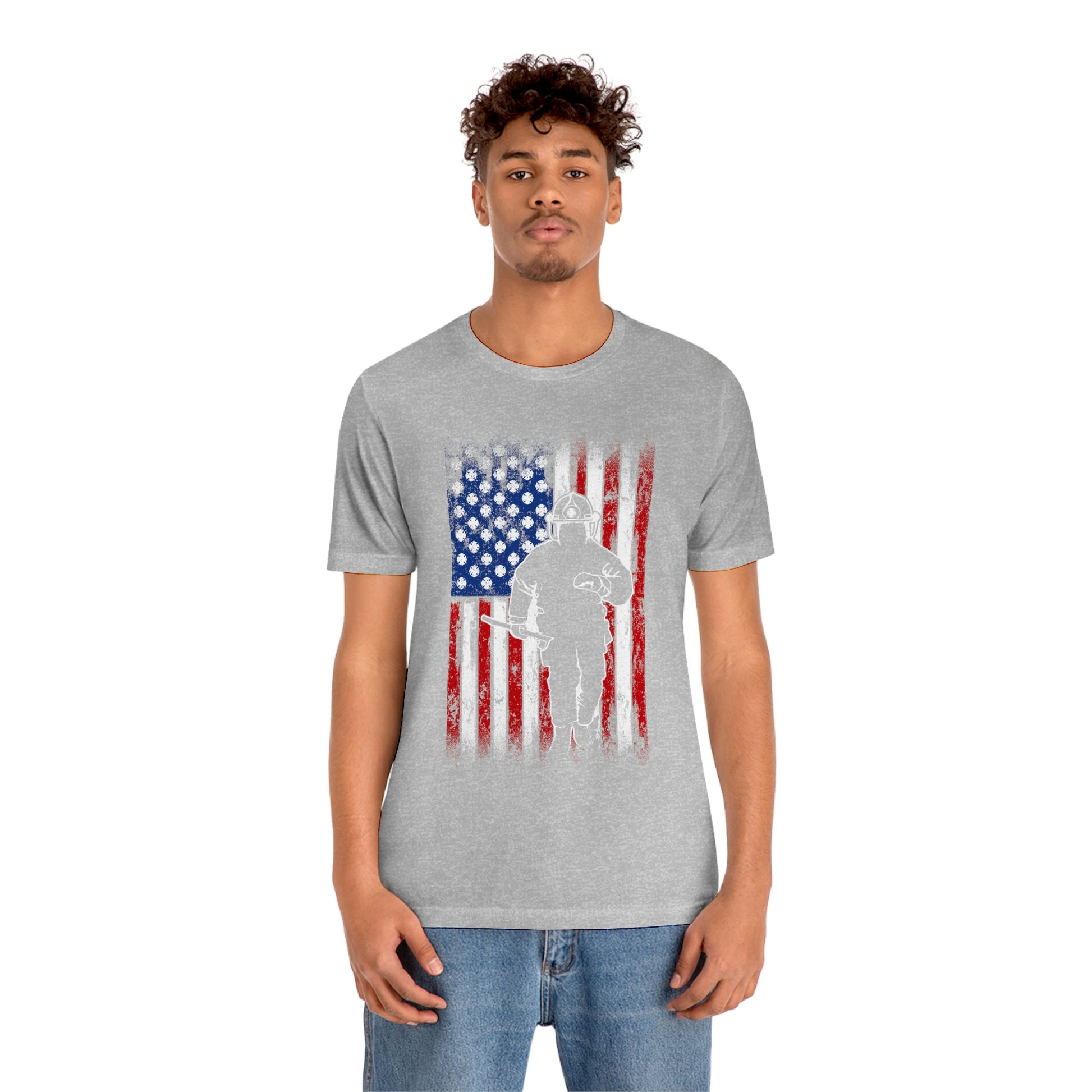 Firefighter Flag Unisex Jersey Short Sleeve Tee - coonhoundin