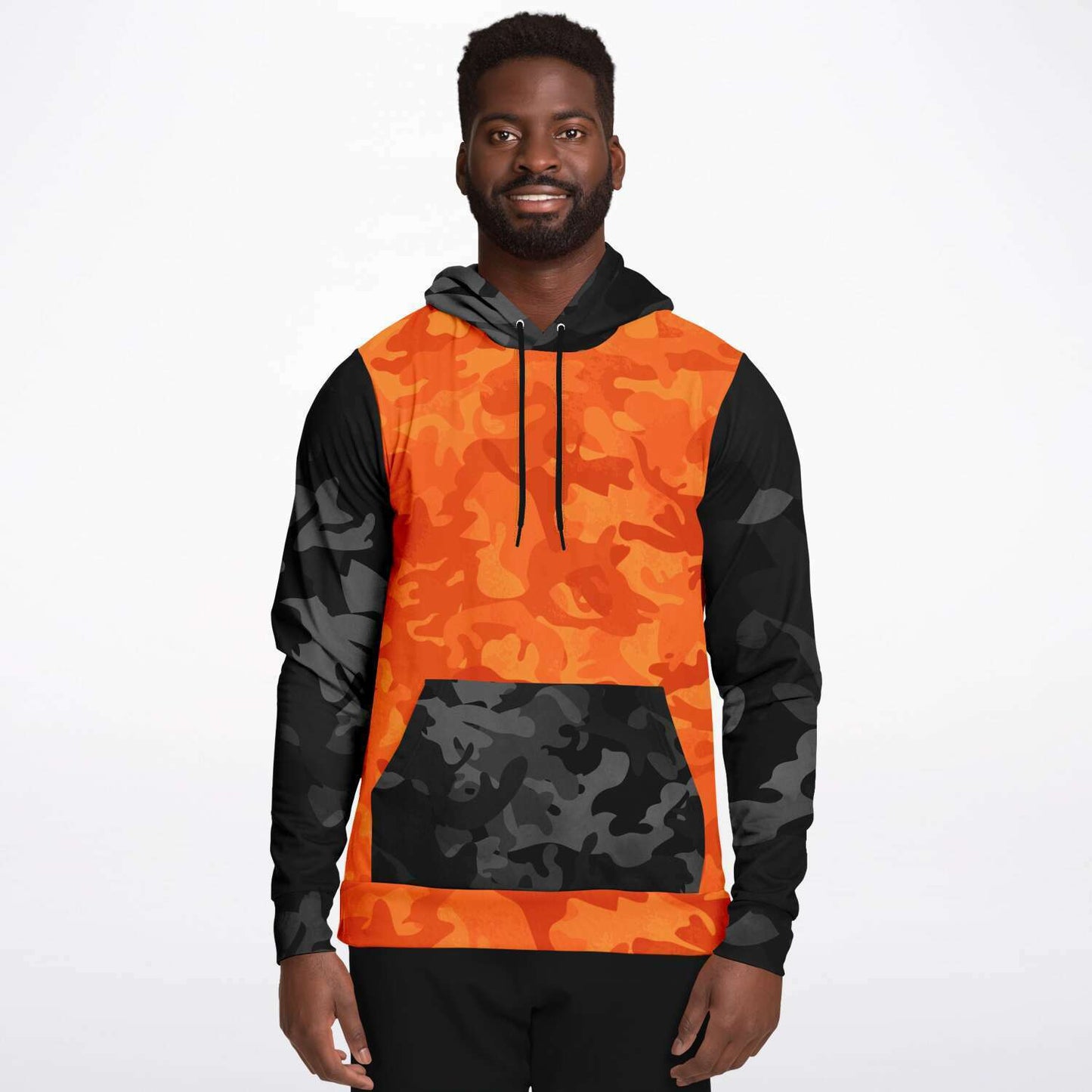 Black and Orange Camo Hoodie