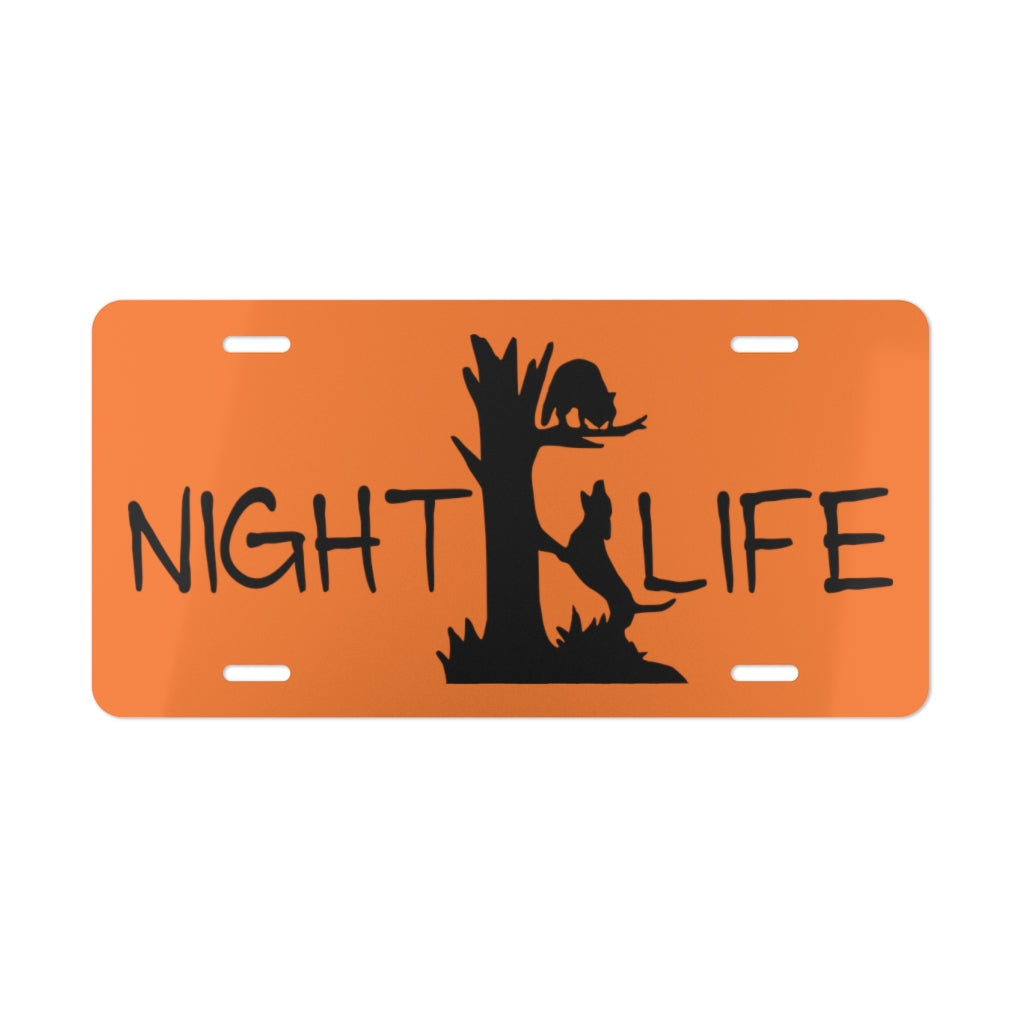 Night Life Orange License Plate - coonhoundin