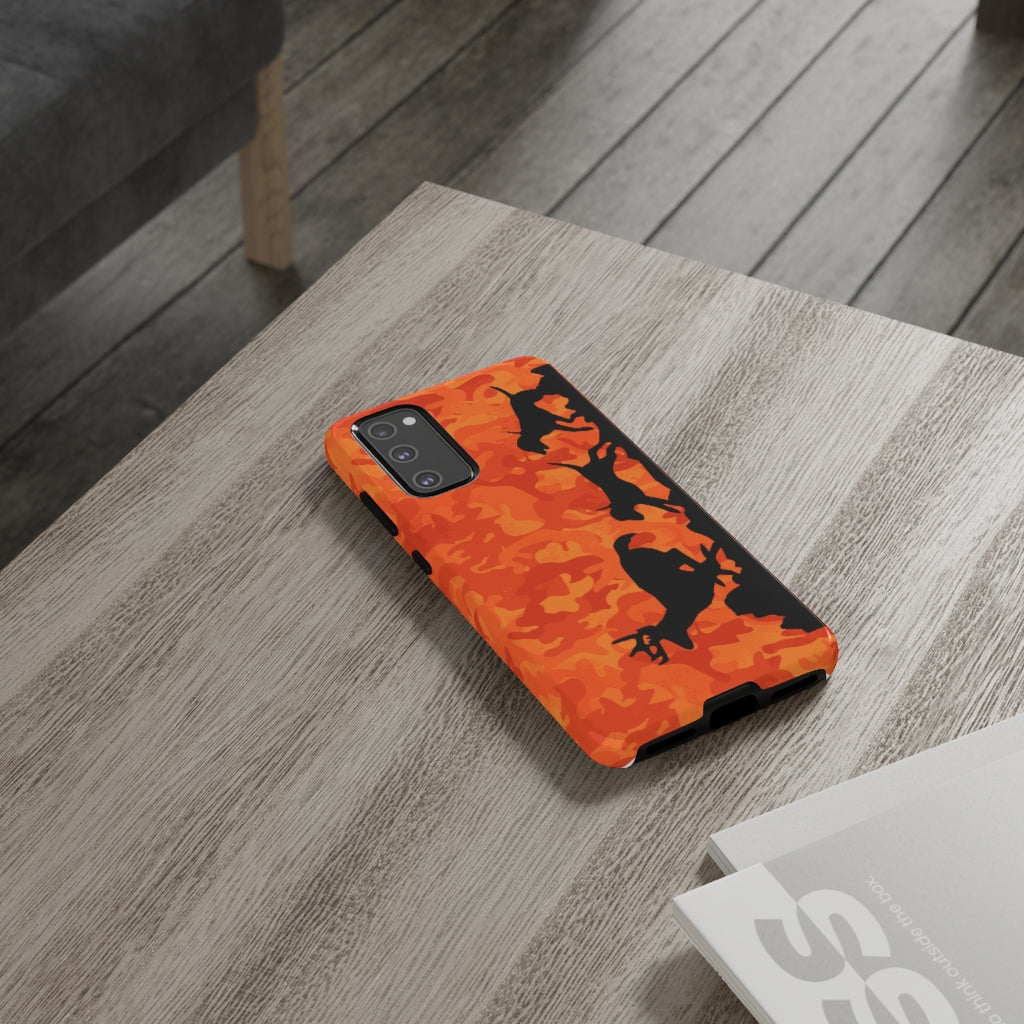 Orange Camo Hounds Chasing Deer Samsung Phone Tough Cases - coonhoundin