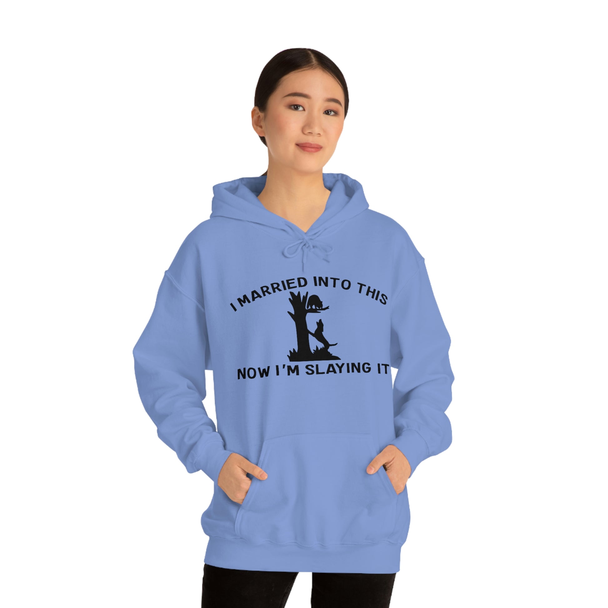 Coon Hunting Married into It Unisex Hooded Sweatshirt - coonhoundin