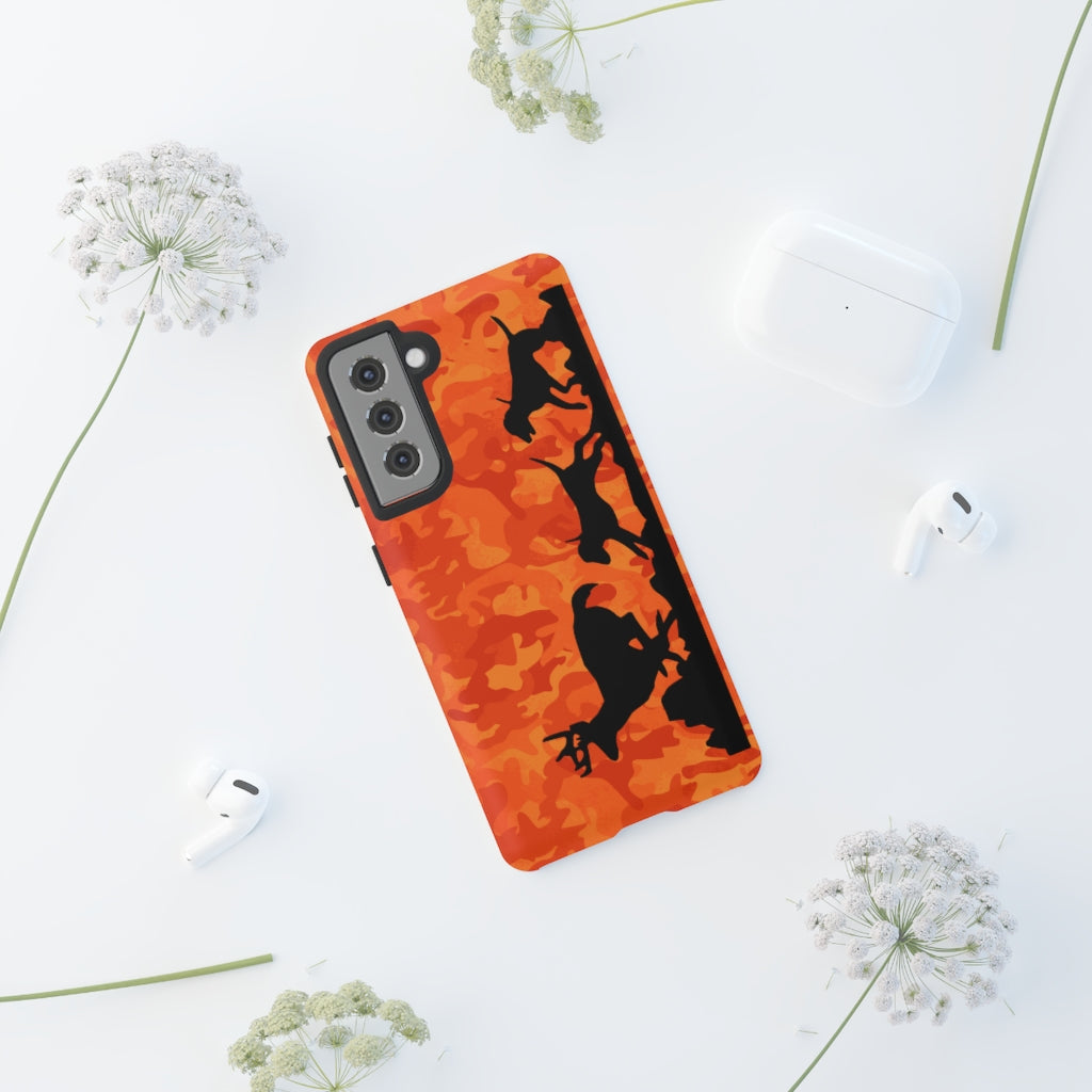 Orange Camo Hounds Chasing Deer Samsung Phone Tough Cases - coonhoundin