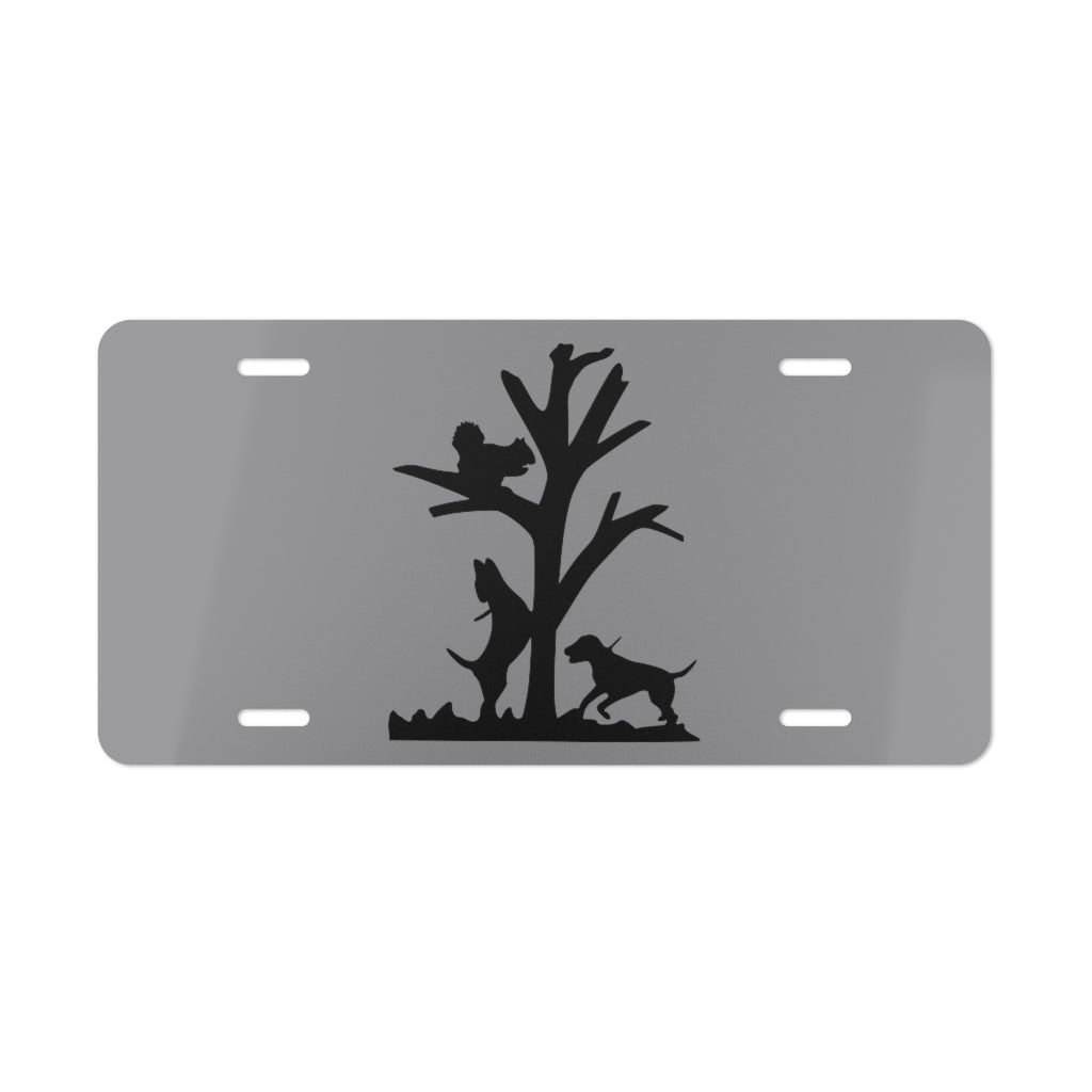 Squirrel Hunting Dark Grey License Plate