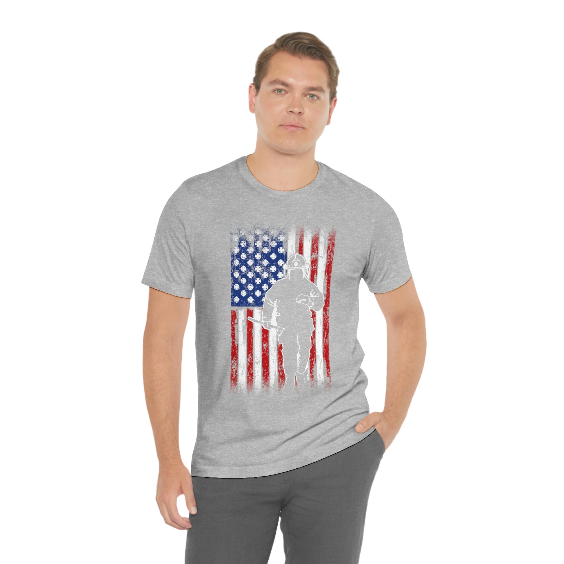 Firefighter Flag Unisex Jersey Short Sleeve Tee - coonhoundin