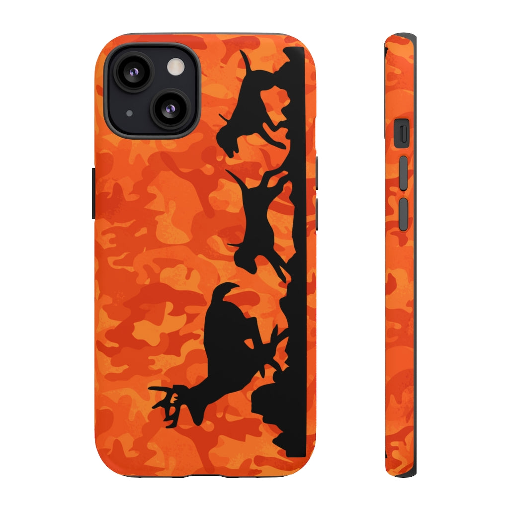 Orange Camo Hounds Chasing Deer iPhone Tough Cases