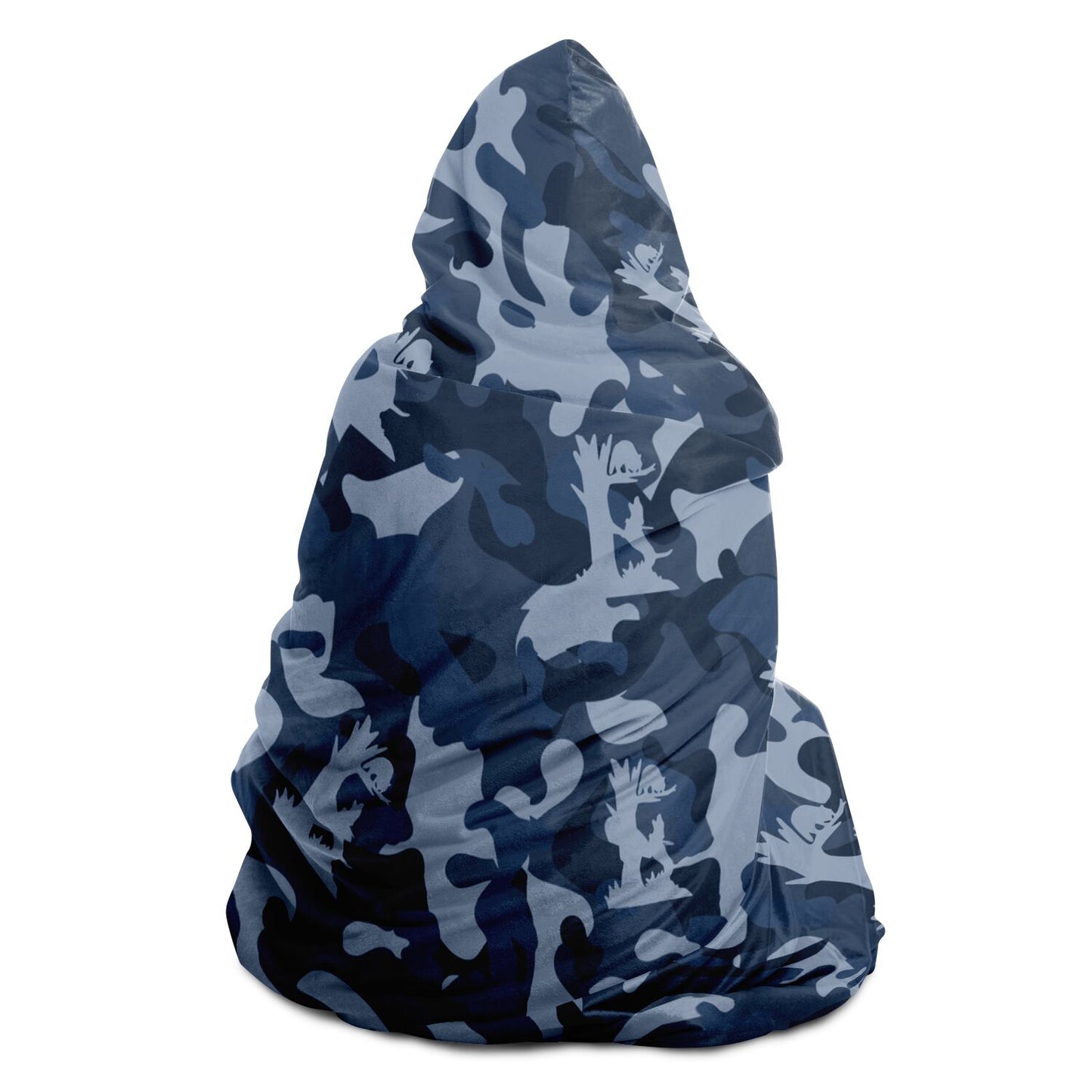 Blue Camo Coon Hunting Hooded Blanket in Adult or Youth