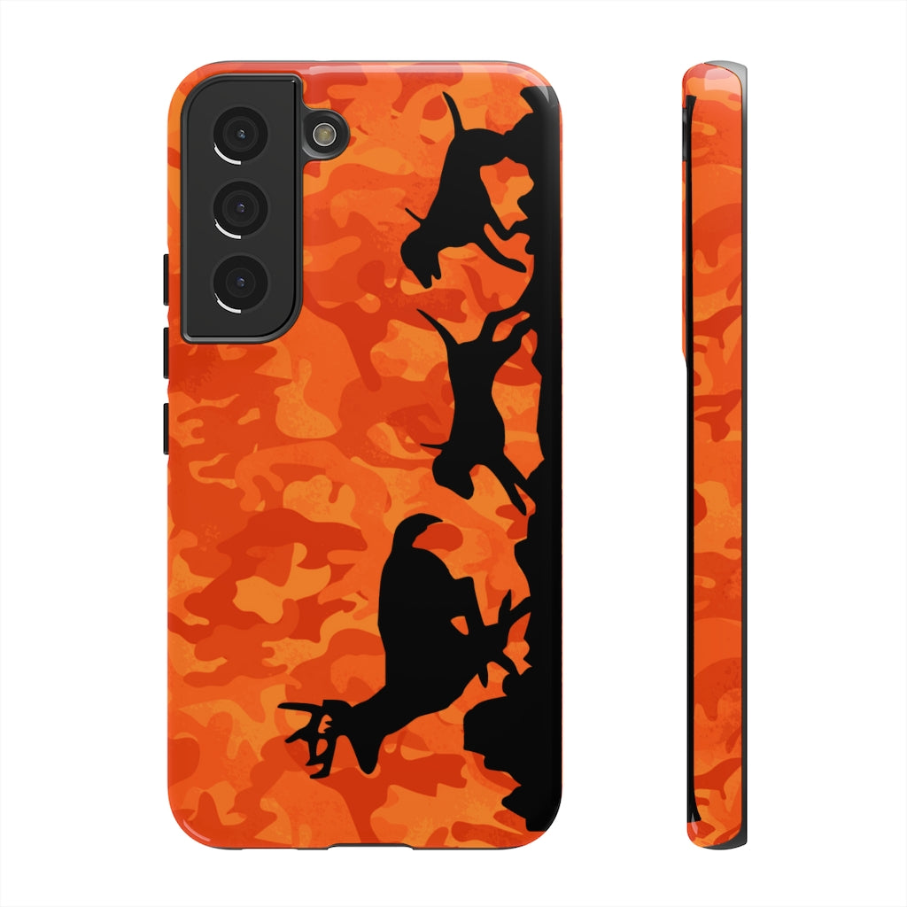 Orange Camo Hounds Chasing Deer Samsung Phone Tough Cases - coonhoundin