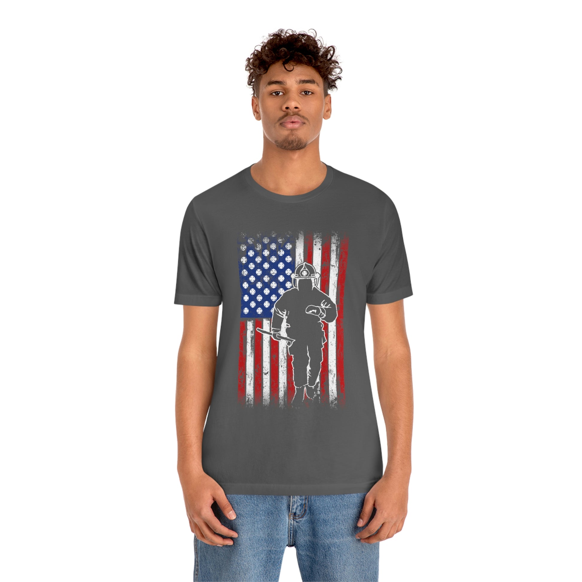 Firefighter Flag Unisex Jersey Short Sleeve Tee - coonhoundin