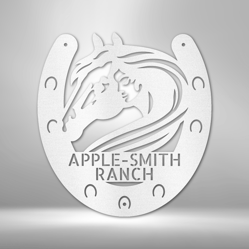 Customized Horse Head in Horseshoe Metal Sign