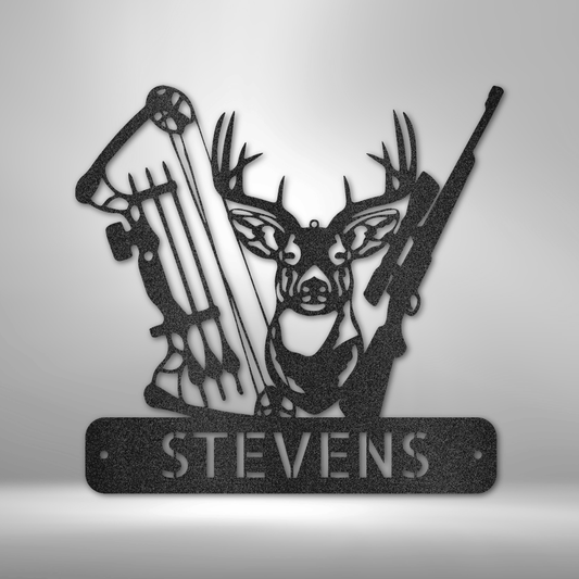 Deer Hunter Bow Hunter Personalized Steel Sign
