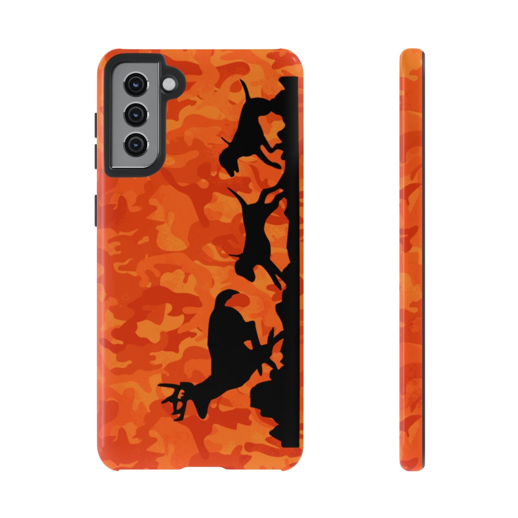 Orange Camo Hounds Chasing Deer Samsung Phone Tough Cases - coonhoundin