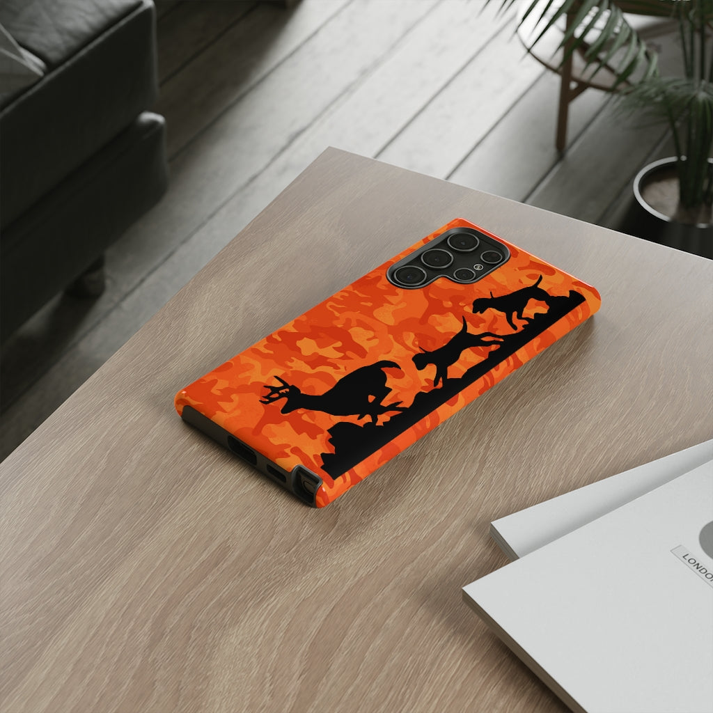 Orange Camo Hounds Chasing Deer Samsung Phone Tough Cases - coonhoundin