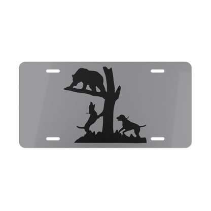 Treed Bear Grey License Plate