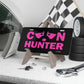 Coon Hunter Black License Plate Pink