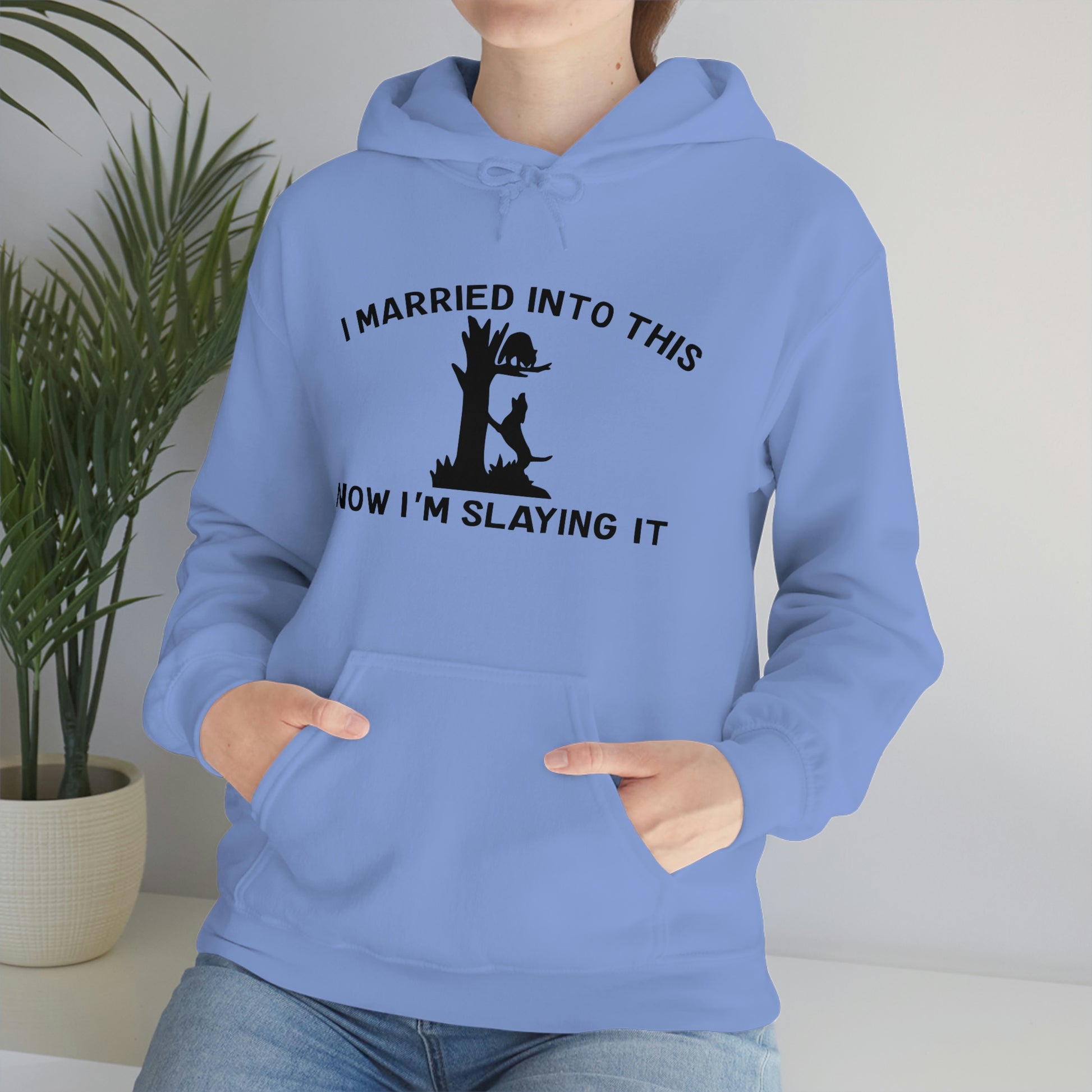 Coon Hunting Married into It Unisex Hooded Sweatshirt - coonhoundin