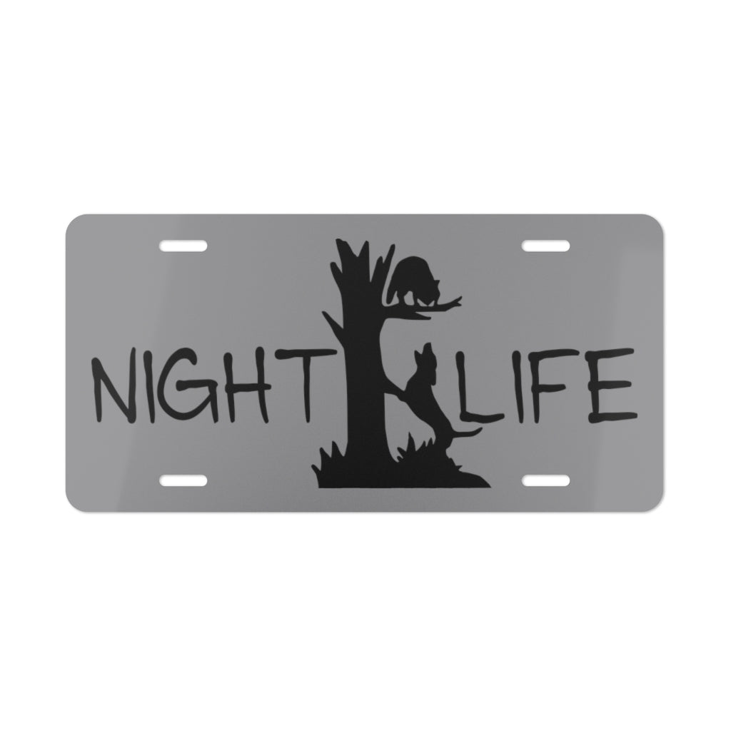 Night Life Coon Hunting Grey License Plate