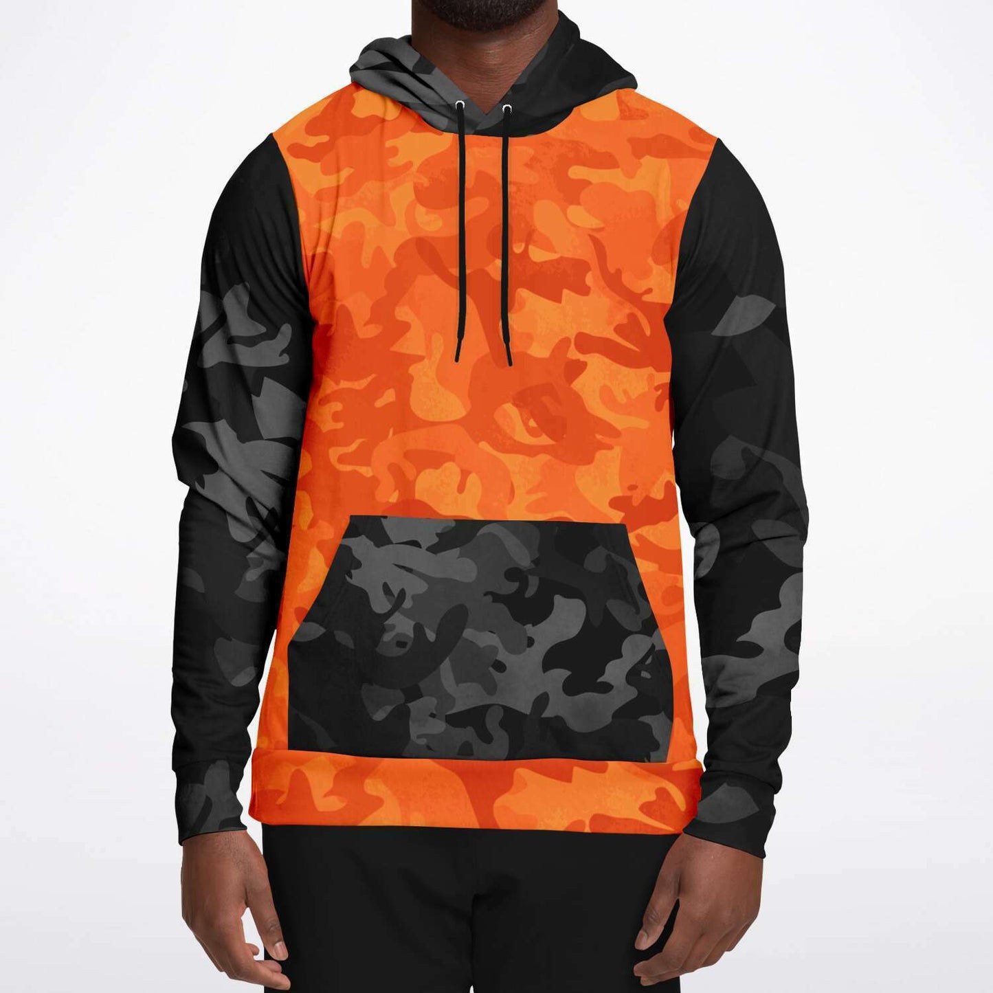 Black and Orange Camo Hoodie