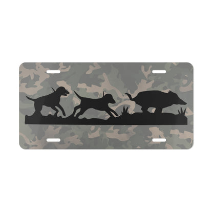 Camo Hounds Chasing Hog License Plate