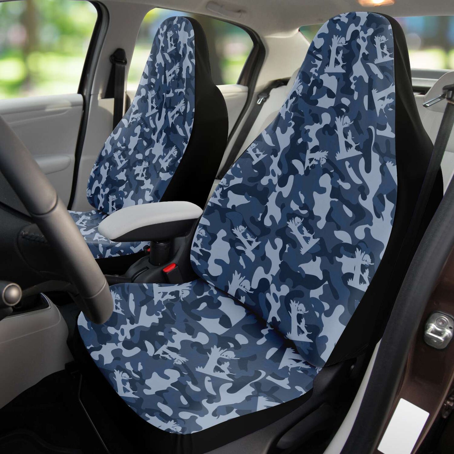 Blue Camo Coon Hunting Seat Covers - coonhoundin