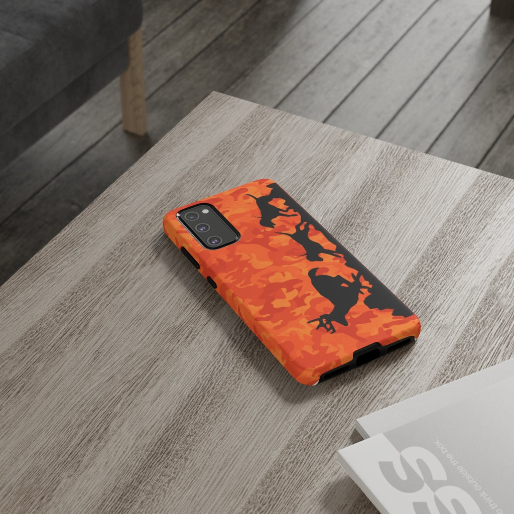 Orange Camo Hounds Chasing Deer Samsung Phone Tough Cases - coonhoundin