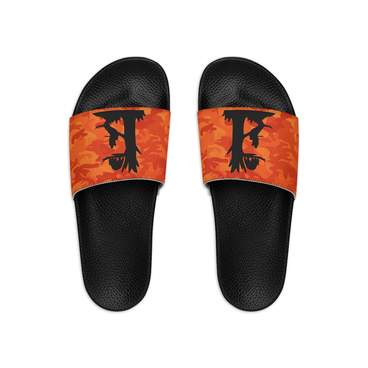 Youth Orange Camo Treed Coon Slide Sandals