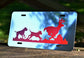 Mirrored Deer Hunting Hounds Chasing Buck License Plate