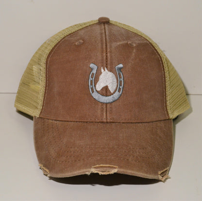 Horse Vintage Pigment Dyed Structured Mesh Hat