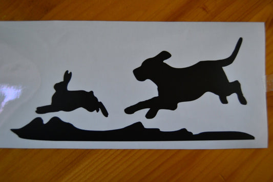 Rabbit Hunting Decal Beagle Chasing Rabbit